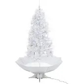 vidaXL - Kerstboom - sneeuwend - met - paraplubasis - 190 - cm - wit