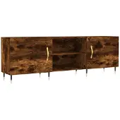 Syfax Tv-meubel 150x30x50 cm bewerkt hout gerookt eikenkleurig