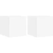 Syfax Tv-wandmeubels met LED-verlichting 2 st 30,5x35x30 cm wit