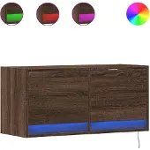 vidaXL Tv-wandmeubel met LED-verlichting 80x31x35 cm bruin eikenkleur