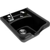 OEM Shampoobak, wandmontabel design, dubbele warm- en koudwaterfunctie, zwart