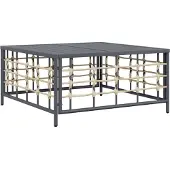 vidaXL Tuintafel 70x70x34 cm poly rattan antracietkleurig