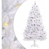 Syfax Kunstmatige Inklapbare Kerstboom Wit 300 cm PVC en staal
