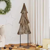 Syfax Kerstboom met standaard Bruin 121 cm Massief teakhout