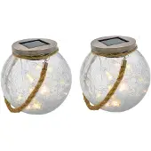 Lumisky Set van 2 zonneballen H13cm CRACK BALL CORD