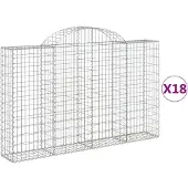 vidaXL Schanskorven 18 st gewelfd 200x30x120/140 cm ijzer