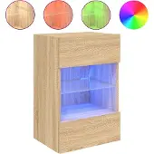Syfax Tv-wandmeubel met LED-verlichting 40x30x60,5 cm sonoma eiken