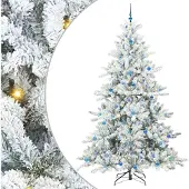 Syfax Kunstmatige Inklapbare Kerstboom Wit 240 cm PVC en staal