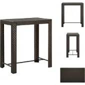 vidaXL Tuin-bistroset bruin, 100x60,5x110,5 cm, polyrotan - Tuintafel