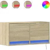 vidaXL Tv-wandmeubel met LED-verlichting 80x31x35 cm sonoma eikenkleur