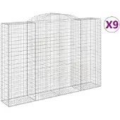 vidaXL Schanskorven 9 st gewelfd 300x50x200/220 cm ijzer
