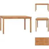 vidaXL Tuin-eettafel 140x80x77 cm, massief teakhout - Tuintafels