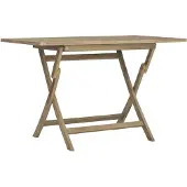 Syfax Tuintafel inklapbaar 120x70x75 cm massief teakhout grijs