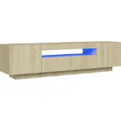Sonstiges Tv-meubel met LED-verlichting 160x35x40 cm sonoma eikenkleurig