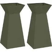 Syfax Pilaar Plantenbak 2 st Olijfgroen 35 x 35 x 73 cm