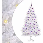 Syfax Kunstmatige Inklapbare Kerstboom Wit 180 cm PVC en staal