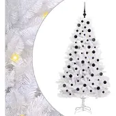 Syfax Kunstmatige Inklapbare Kerstboom Wit 180 cm PVC en staal