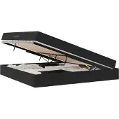 Syfax Opbergbed met matras met matras Zwart 200 x 200 cm Fluweel