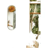OEM Wandklok, modern design, langwerpige vorm, zilverbruin