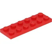 LEGO 2x6 Platte steen 3795 - 250 stuks, rood