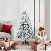 Prolenta Maison Exclusive - Kunstkerstboom met scharnier, besneeuwd, wit, 150 cm
