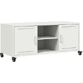 vidaXL Tv-meubel 100,5x39x43,5 cm staal wit