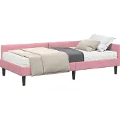 Syfax Hoekbedframe met Matras 2 st Roze 90 x 200 cm Fluweel