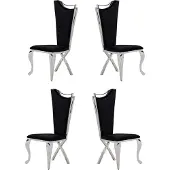AEA Set 4x Stühle Esszimmerstuhl Holz Luxus Esszimmer Stoff Modern Stühle
