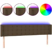 vidaXL Hoofdbord LED 183x16x78/88 cm stof donkerbruin