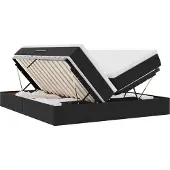vidaXL Opbergbed met matras met matras Zwart 180 x 200 cm Fluweel