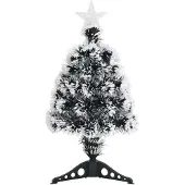 Syfax Kerstboom met LED 64 cm glasvezel groen en wit