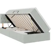 vidaXL LED opbergbed met matras Lichtgrijs 90 x 190 cm Fluweel