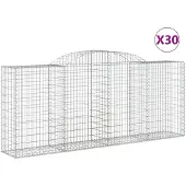 vidaXL Schanskorven 30 st gewelfd 300x50x120/140 cm ijzer
