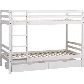 Happy Garden Kinderstapelbed 190x90cm wit met lades AMBER
