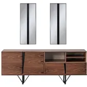 AEA Gruppe Esszimmer Esstisch Set 2tlg Anrichte Esszimmertisch Braun Holz