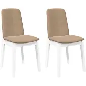 Syfax Eetkamerstoelen met kussens 2 st massief hout rubber wit