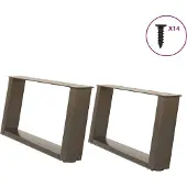 Syfax Salontafelpoten 2 st U-vormig 60x(30-31) cm staal naturel
