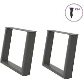 Syfax Salontafelpoten 2 st U-vormig 60x(42-43) cm staal antraciet