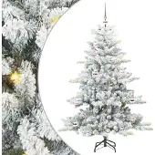 Syfax Kunstmatige Inklapbare Kerstboom Wit 150 cm PVC en staal