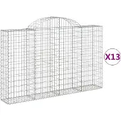vidaXL Schanskorven 13 st gewelfd 200x30x120/140 cm ijzer