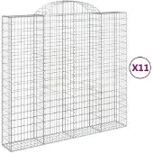 vidaXL Schanskorven 11 st gewelfd 200x50x180/200 cm ijzer