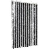 vidaXL Vliegengordijn 118x220 cm chenille grijs en zwart