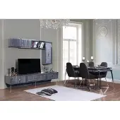 AEA Esstisch 6x Stuhl Gruppe Tisch Möbel 8tlg. Set Esszimmer Garnitur