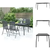 vidaXL Tuintafel, antraciet, 165x80x72 cm, staal - Tuintafels