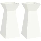 Syfax Pilaar Plantenbak 2 st Wit 35 x 35 x 73 cm Koudgewalst staal