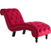 Syfax Chaise longue fluweel rood