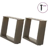 Syfax Salontafelpoten 2 st U-vormig 50x(30-31) cm staal naturel