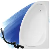 Badland MAREA hoekbad 150 x 100 cm rechts wit