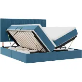 vidaXL Opbergbed met hoofdeinde Donkerblauw 200 x 200 cm Fluweel