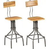 Prolenta Maison Exclusive - 2 barkrukken, gerecycled teakhout